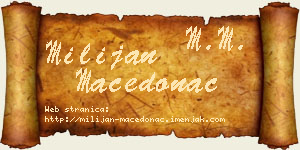 Milijan Macedonac vizit kartica